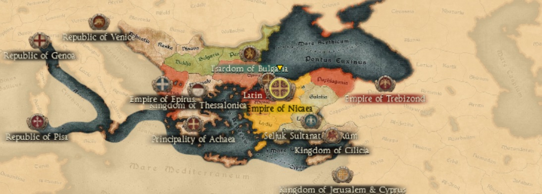 EMPIRE OF NICAEA KINGDOMS 1212AD START MINI MAP