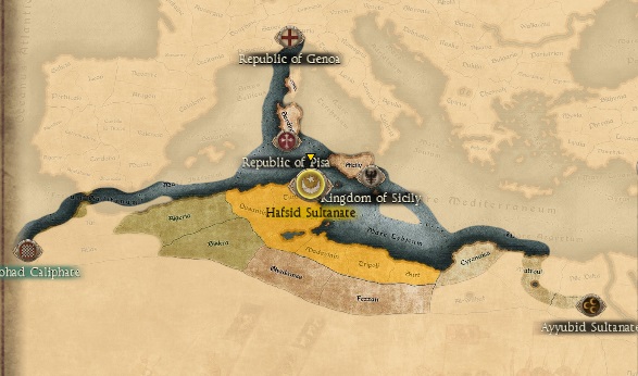 HAFSID SULTANATE KINGDOMS 1212AD START MINI MAP