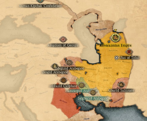 KHWARAZMIAN KINGDOMS 1212AD START MINI MAP