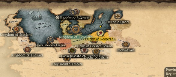 KINGDOM OF DENMARK KINGDOMS 1212AD START MINI MAP