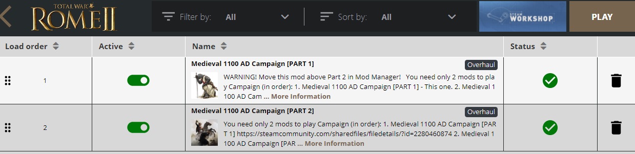 MOD ORDER TOTAL WAR ROME 2 MEDIEVAL 1100 AD