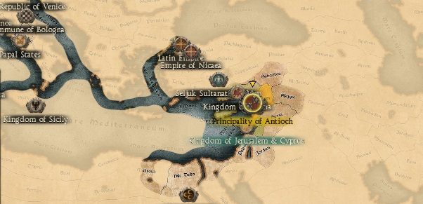 PRINCIPALITY OF ANTIOCH KINGDOMS 1212AD START MINI MAP