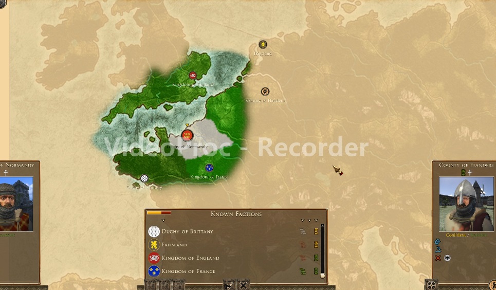 Normandy Rome 2 Medieval 1100 Ad Mod START MINI MAP