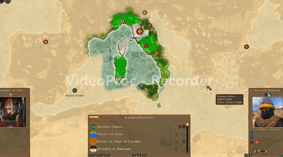 Pisa Rome 2 Medieval 1100 Ad Mod START MINI MAP