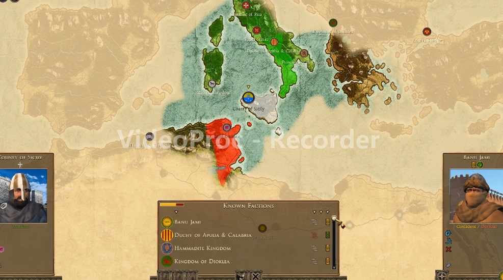Sicily Rome 2 Medieval 1100 Ad Mod START MINI MAP