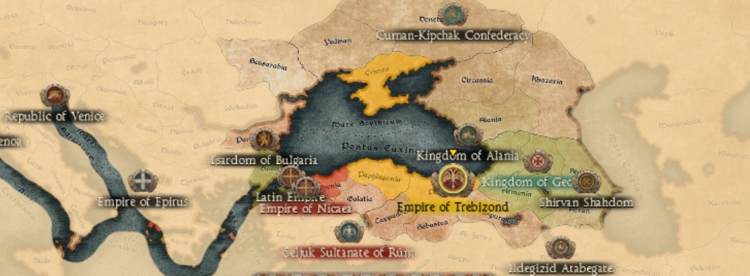 EMPIRE OF TREBIZOND KINGDOMS 1212AD START MINI MAP