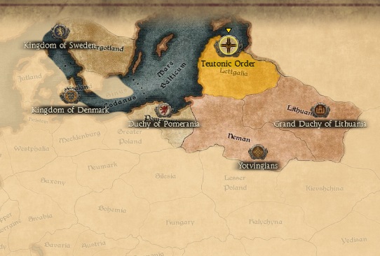 TEUTONIC ORDER KINGDOMS 1212AD START MINI MAP